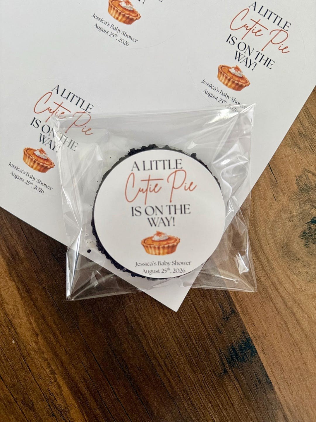 A little cutie pie is on the way baby shower favors