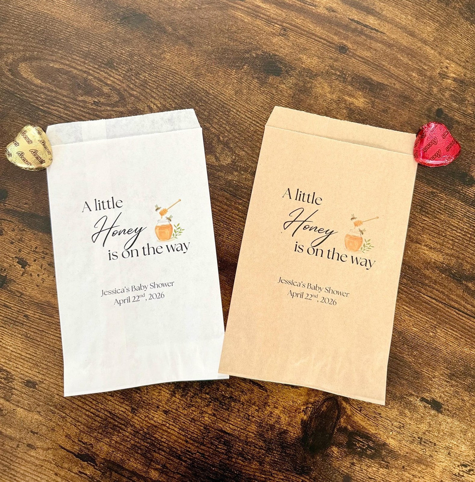 A little honey is on the way baby shower favor bags