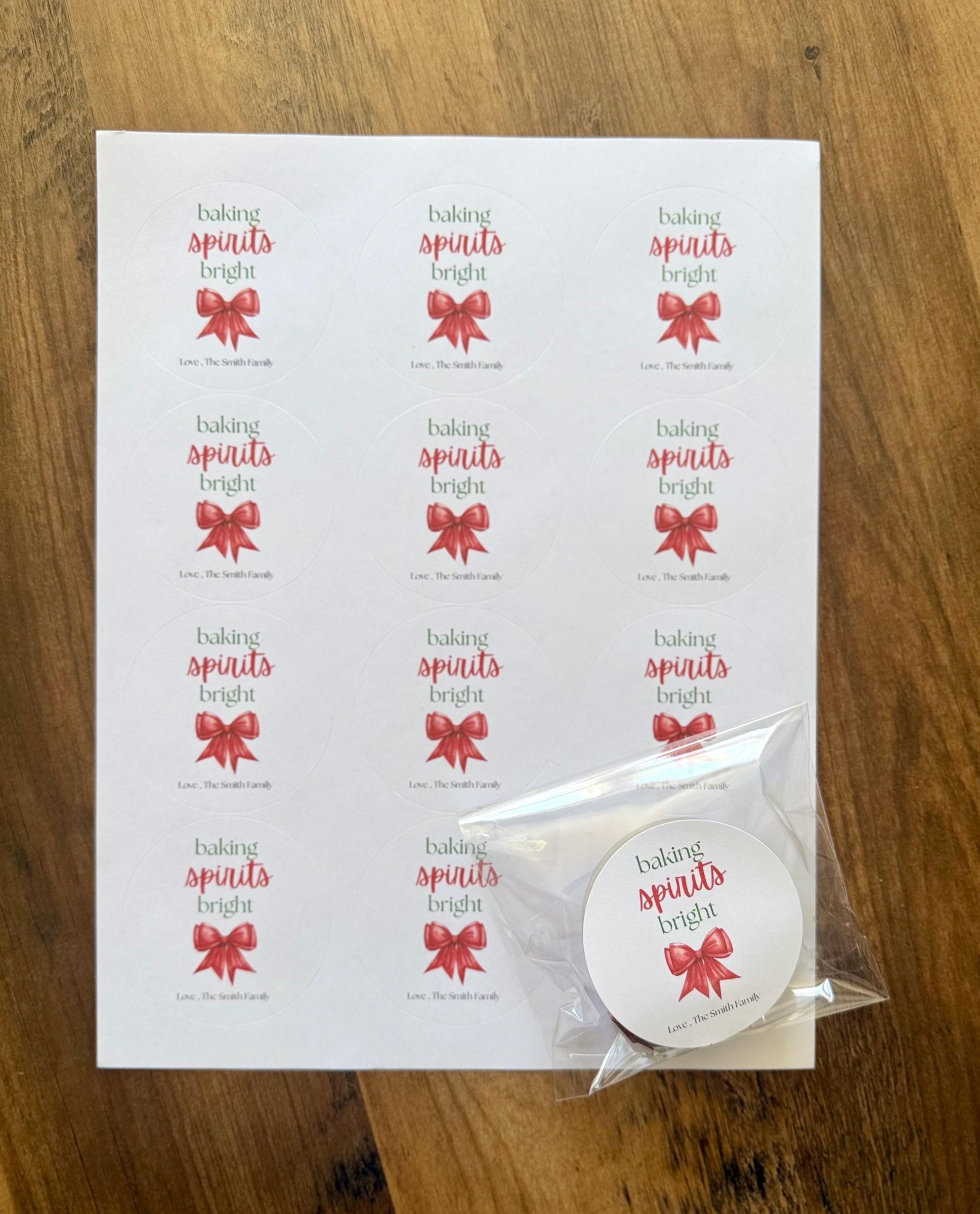 Baking spirits bright stickers