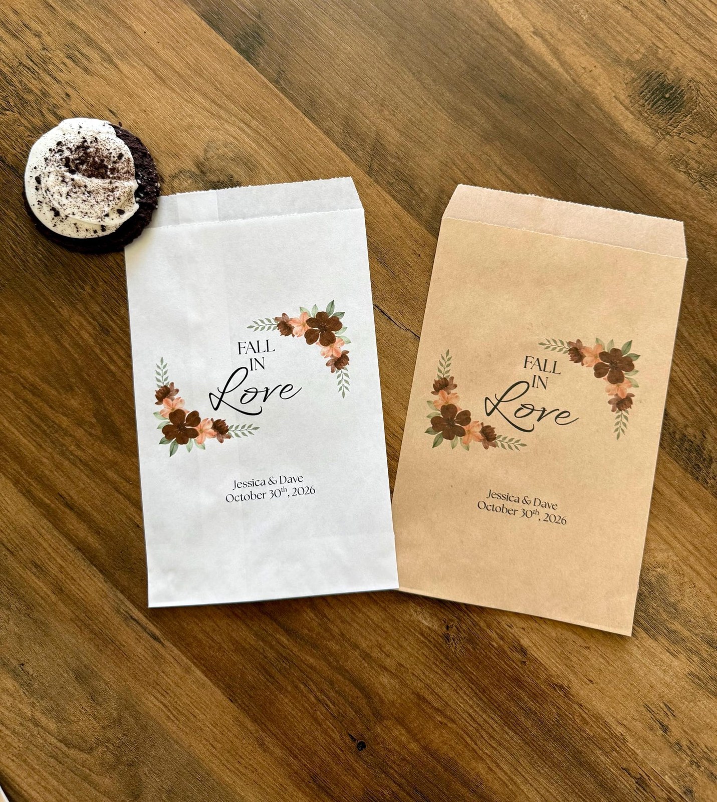 Fall in love party favor bags