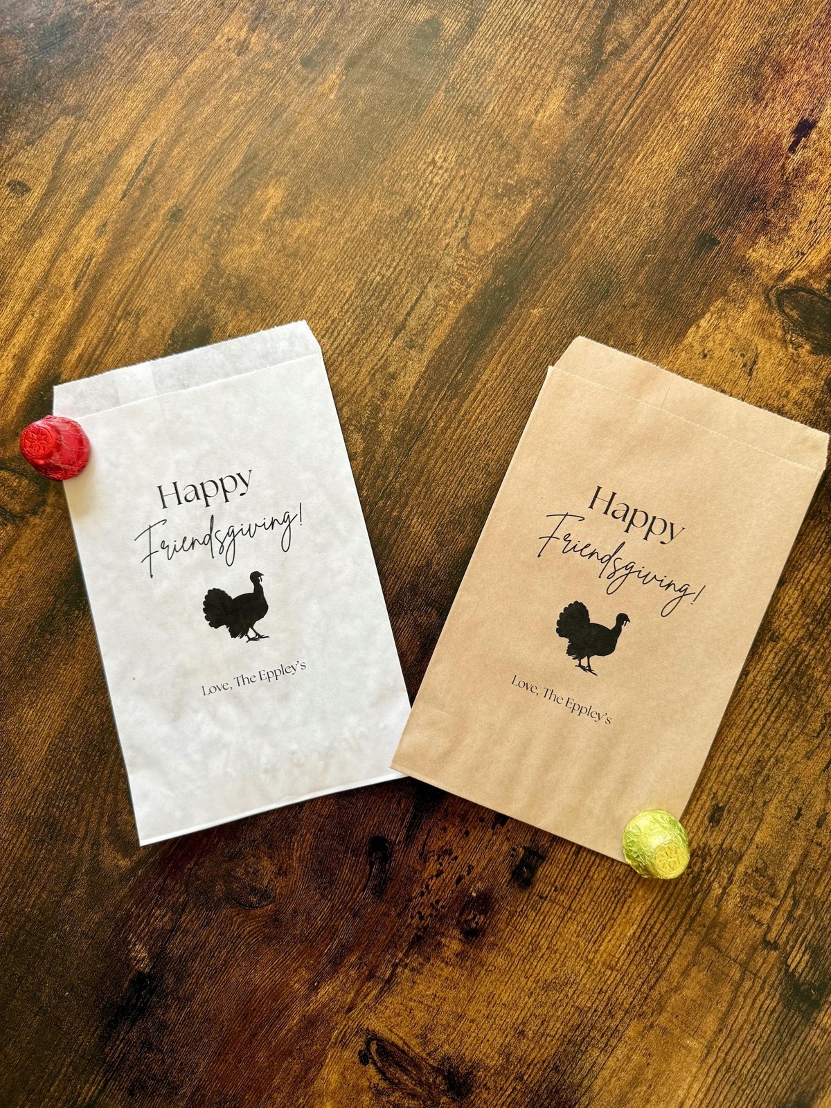 Happy Friendsgiving party favor treat bag