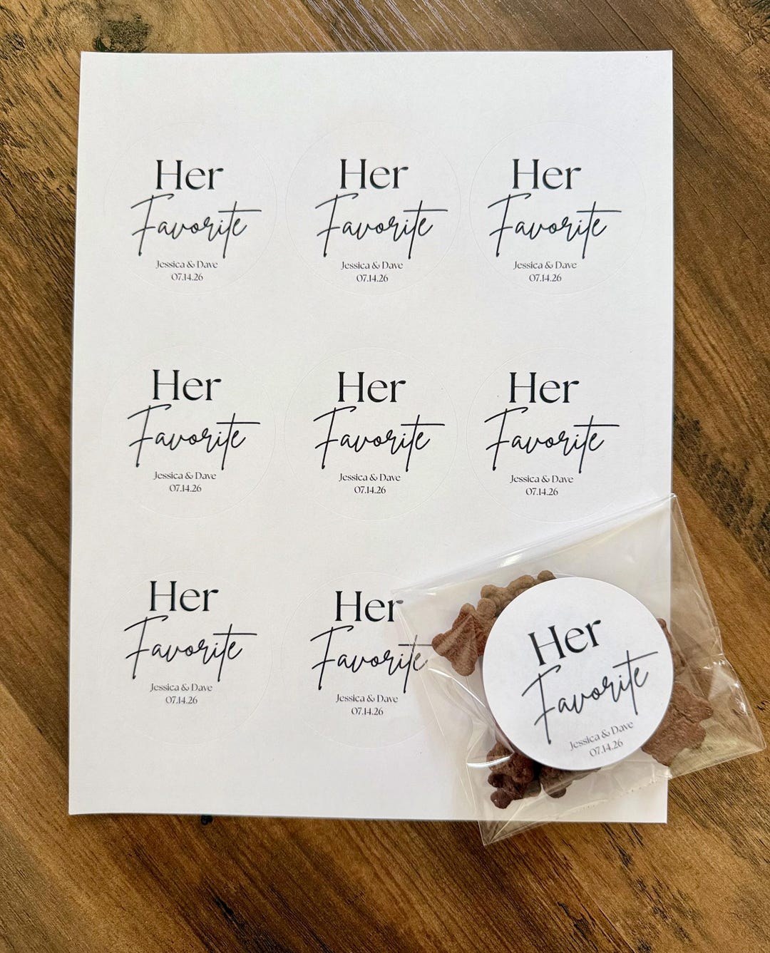 His and hers favorites stickers and bags