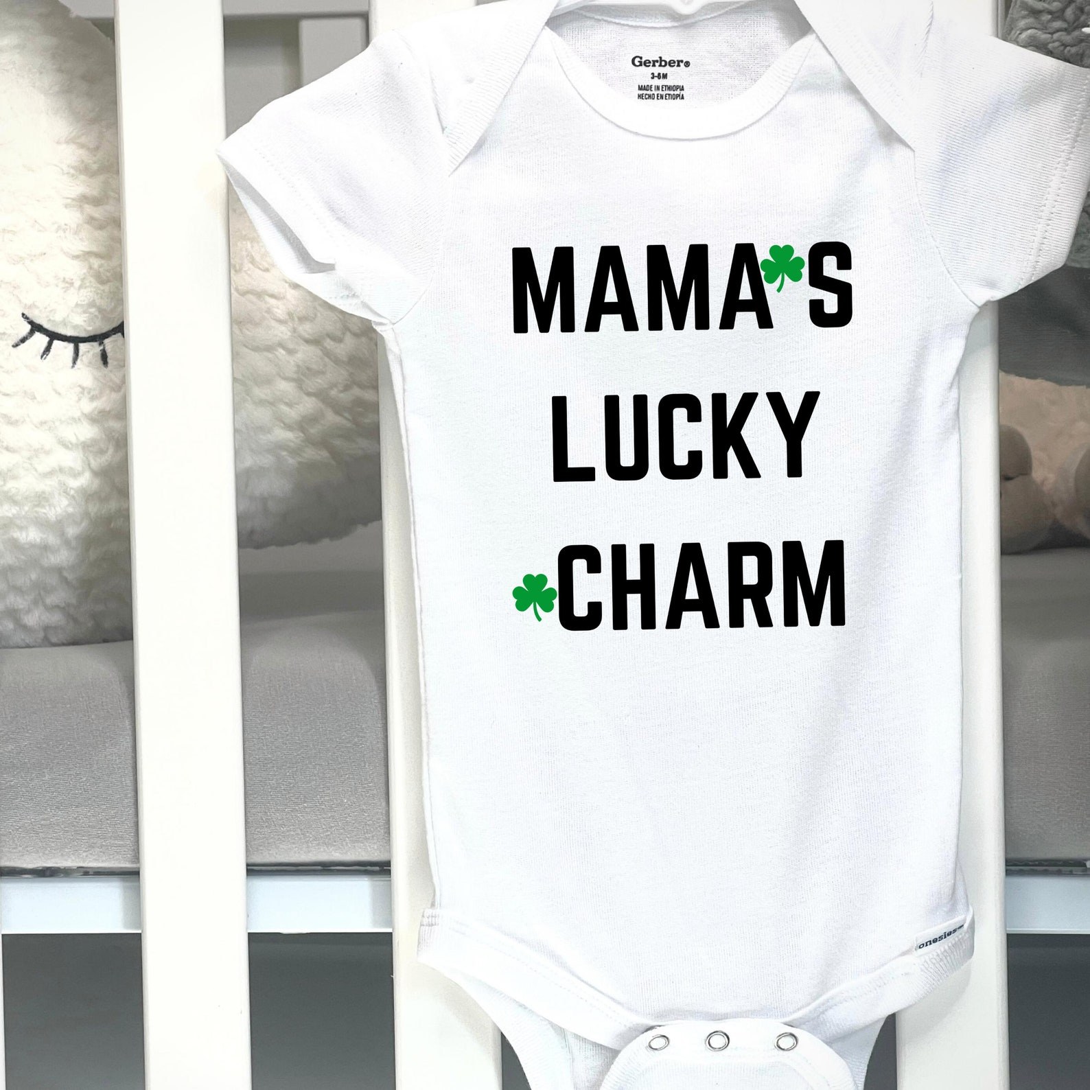 Mama's good luck charm baby shirt