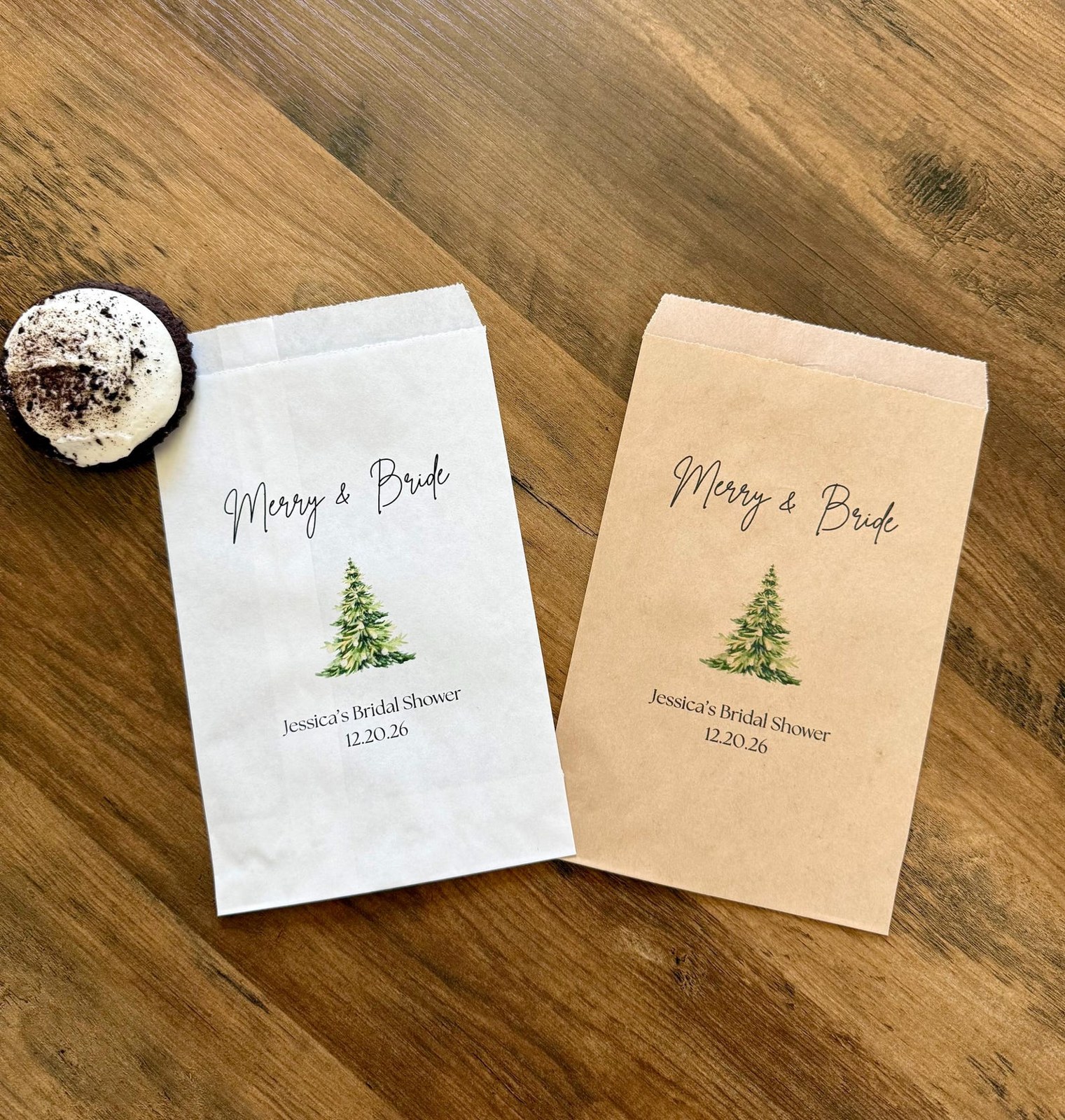 Merry and bride party favor bags