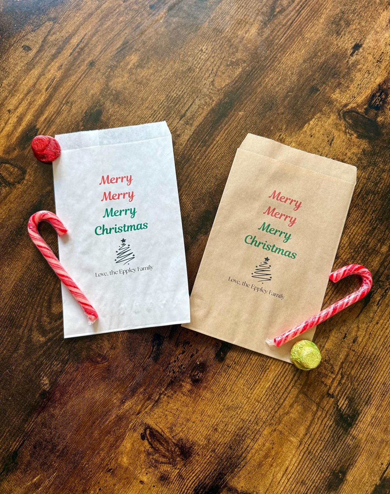 Merry Christmas party favor treat bag