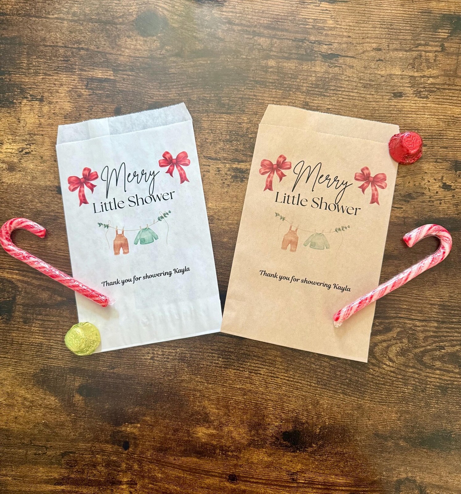 Merry Little Shower party favor bags