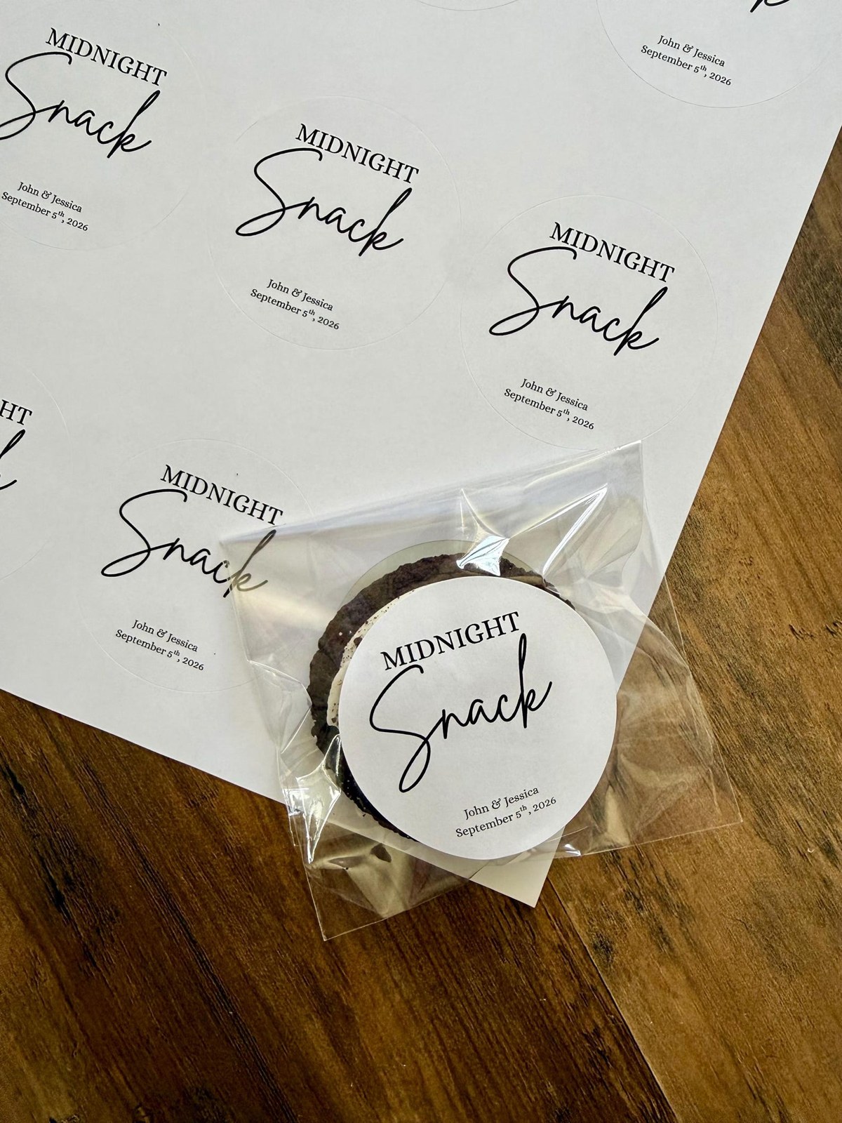 Midnight snack party favor bags