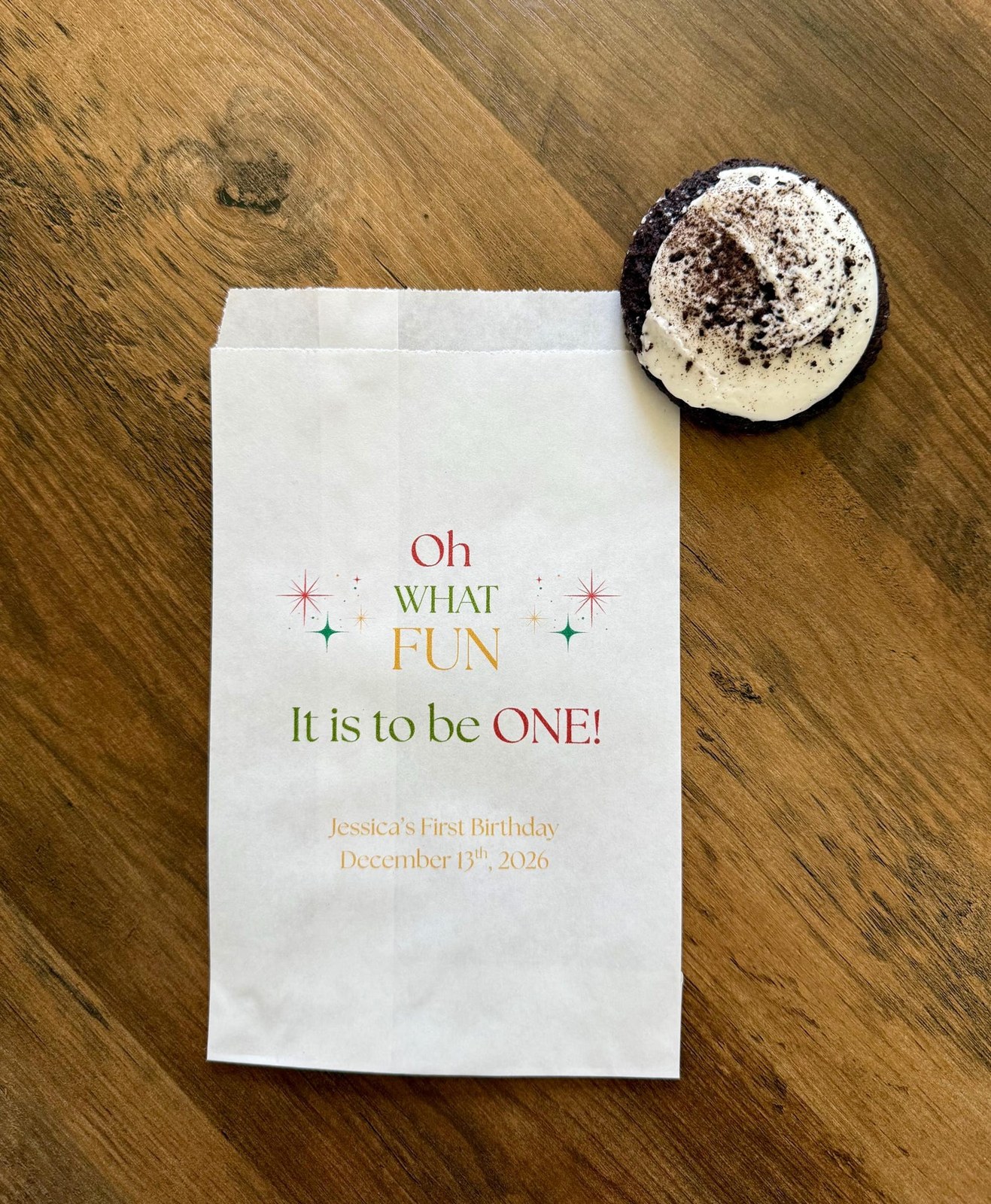 Oh what fun it is to be one party favor treat bags