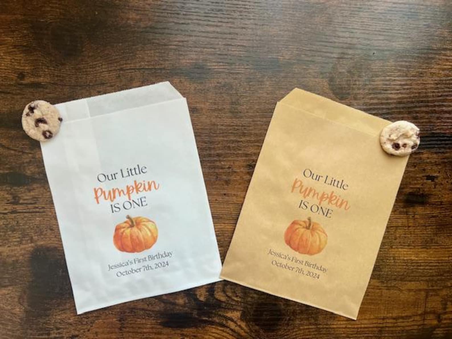 Our Little Pumpkin is one treat bags