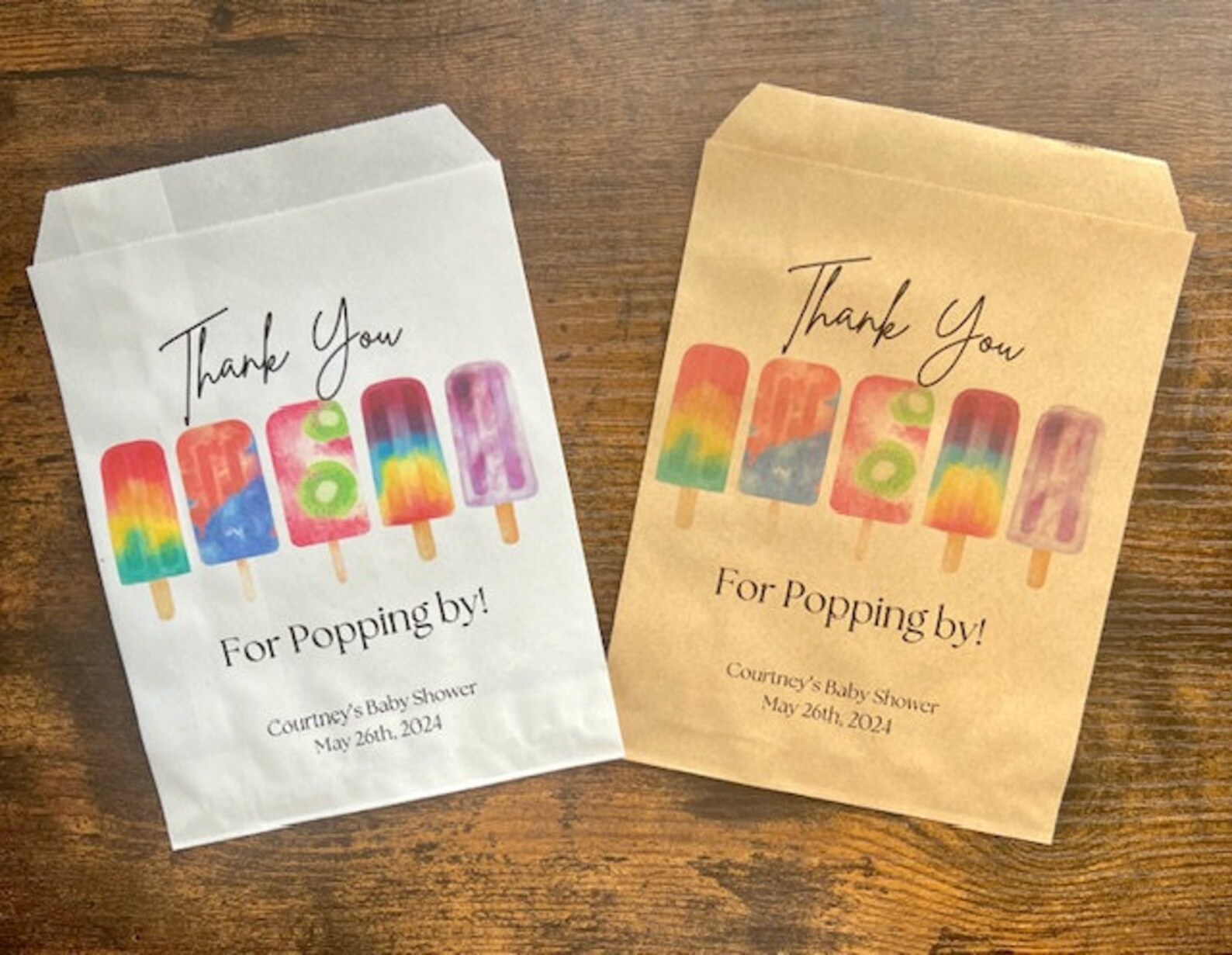 Popsicle baby shower party favor bags