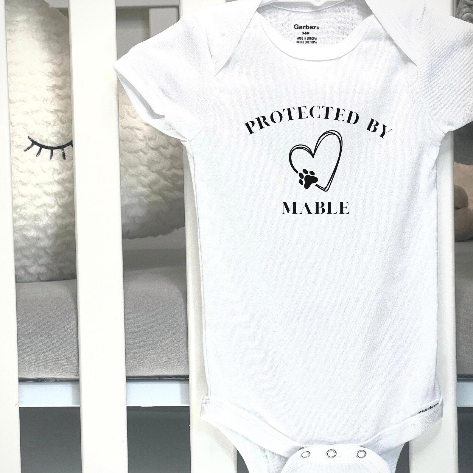 Protected By Dog Baby bodysuit