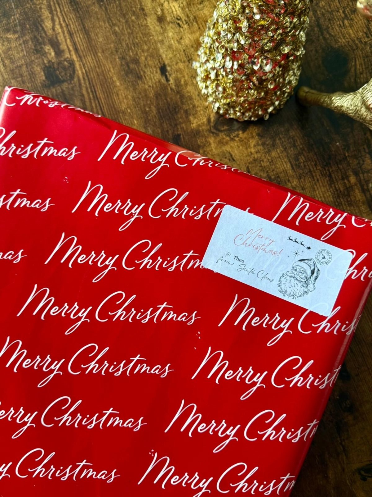 Santa Claus Christmas gift tag stickers