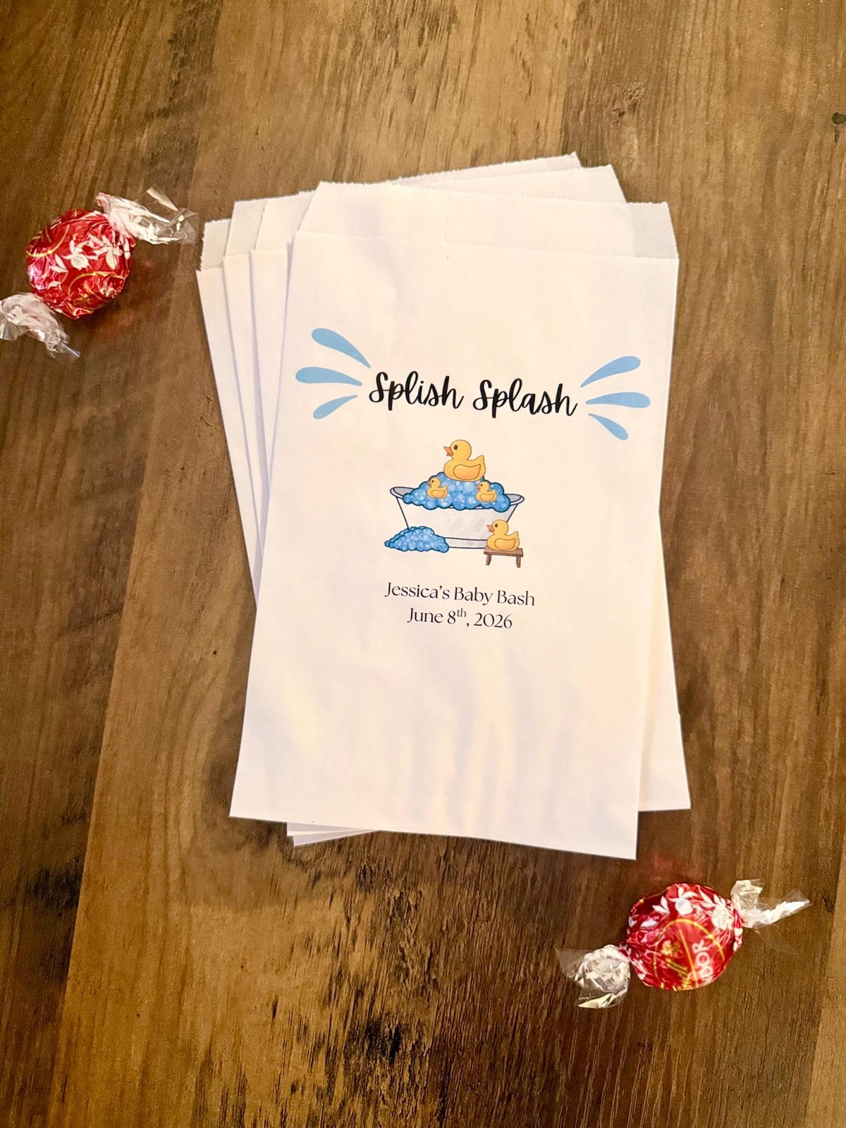 Splish Splash baby shower party favor bags