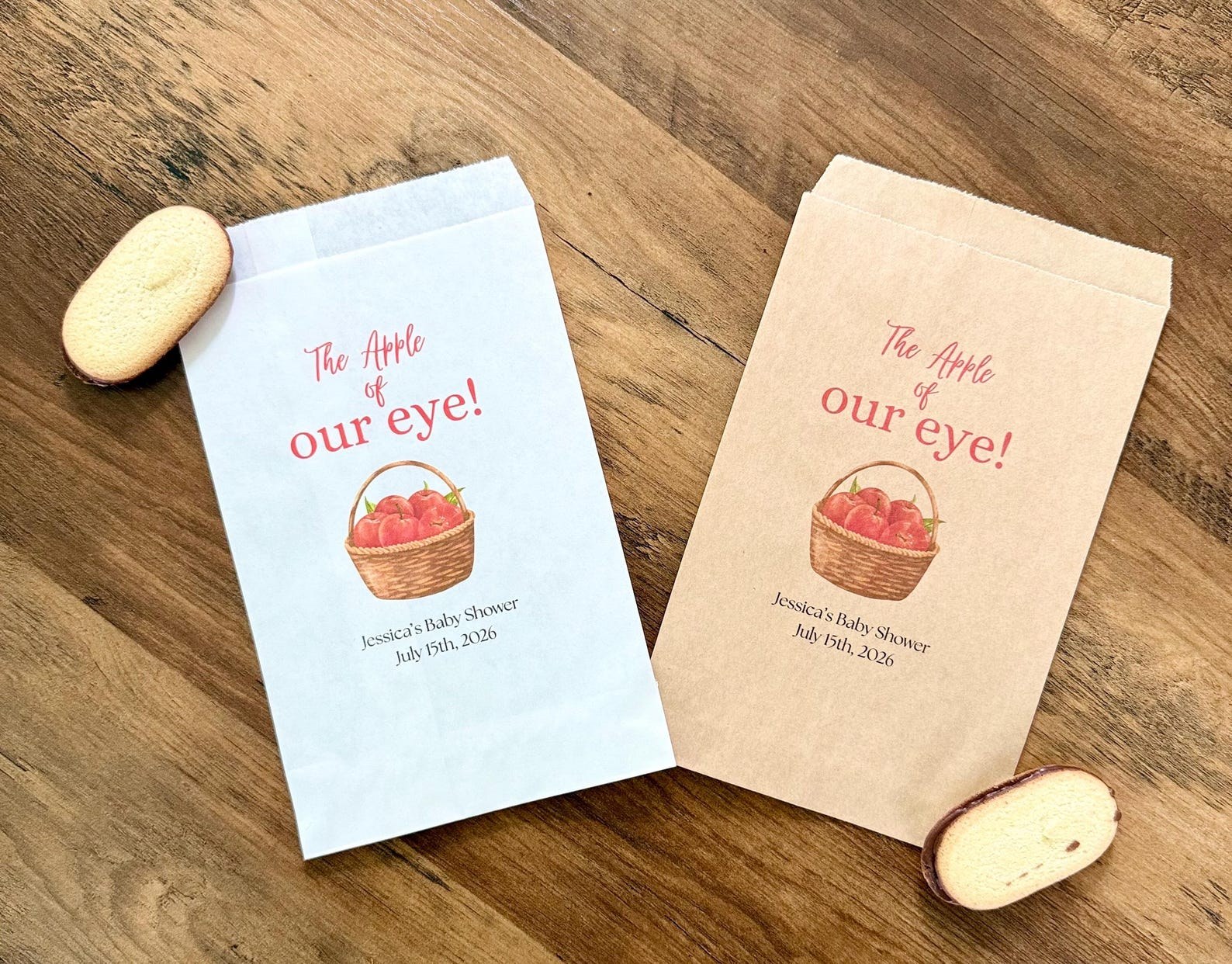 The apple of our eye party favor bags