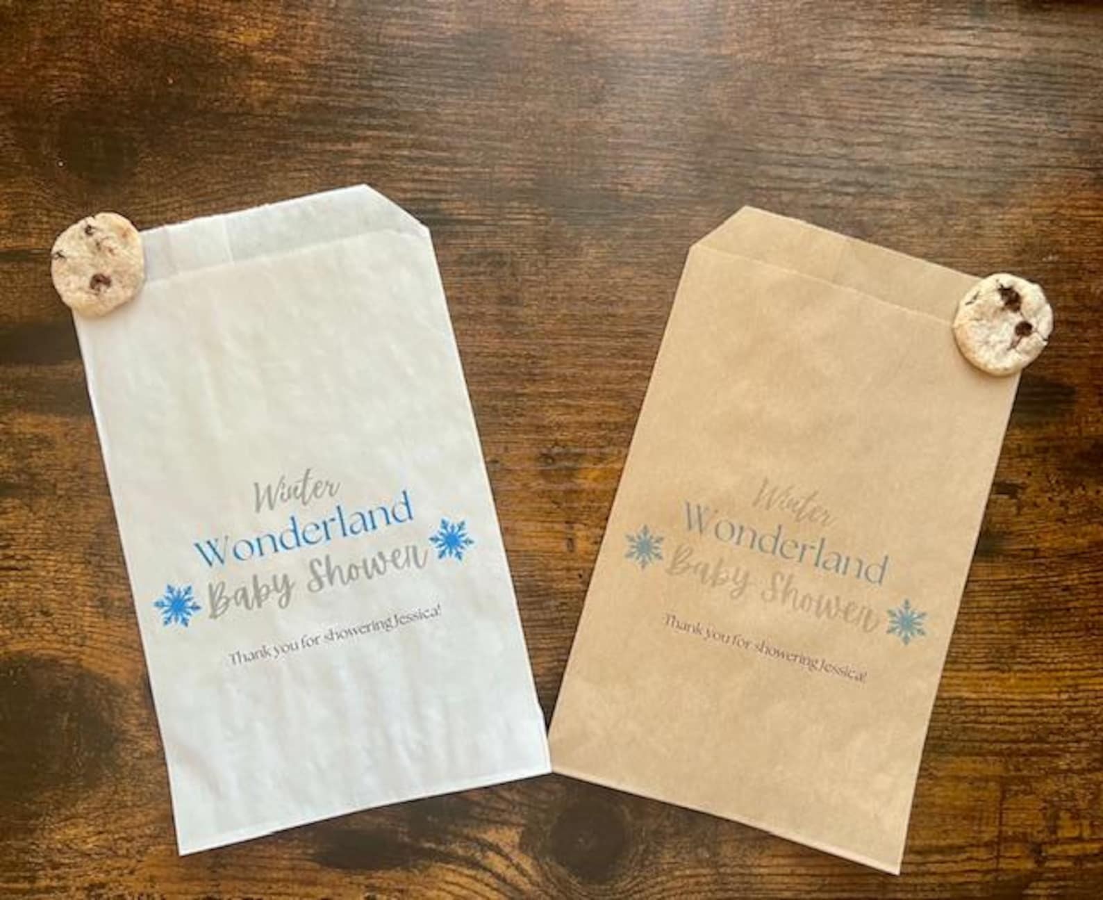 Winter Wonderland baby shower treat bags